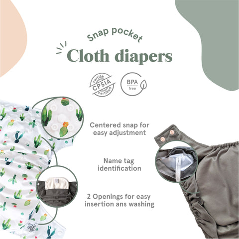 Fiesta - 4 pocket diapers, 1 wetbag