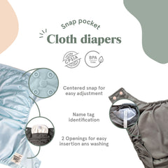 Fruity- 4 pocket diapers, 1 wetbag